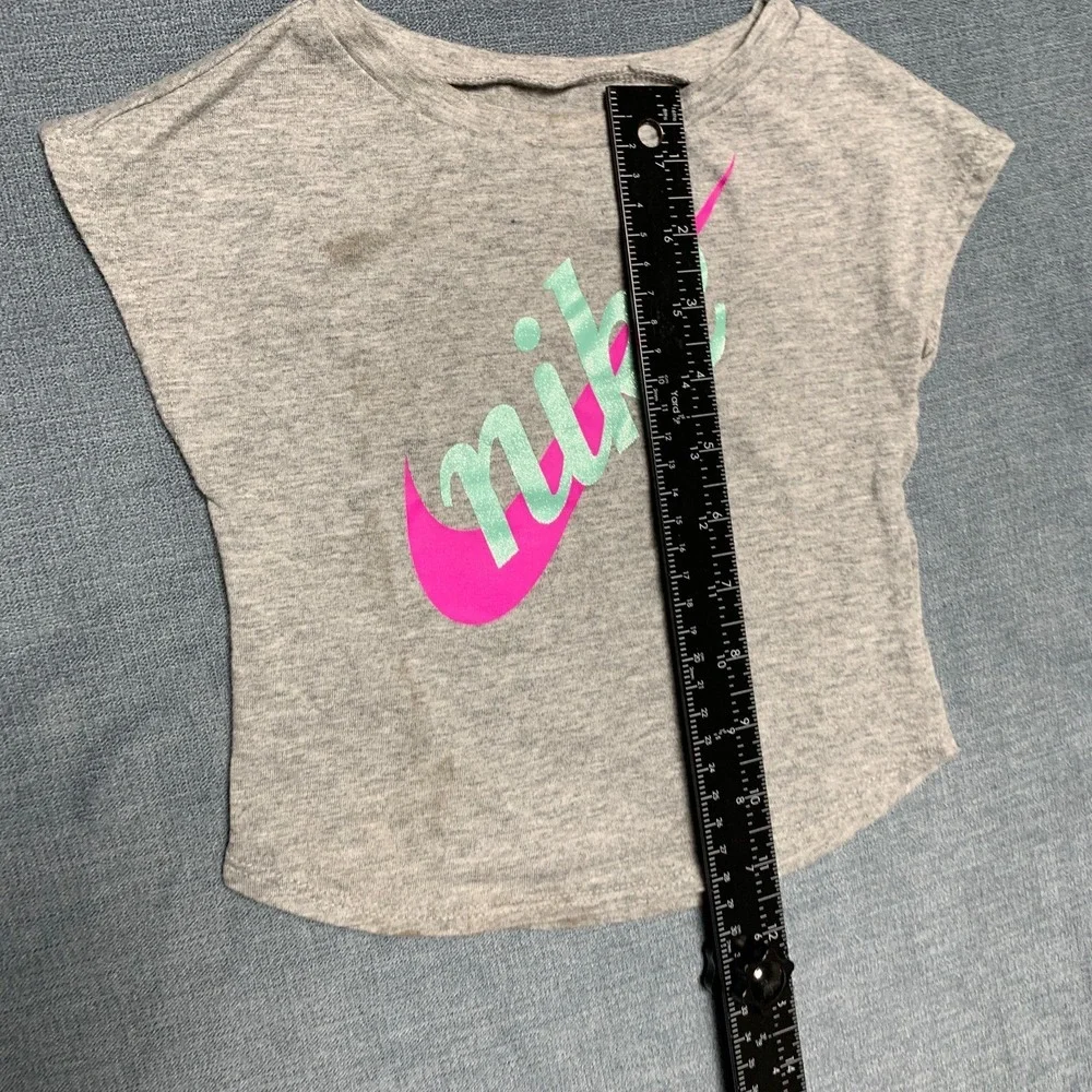Nike Dri Fit T Shirt Baby's 24M Heather Gray Swoosh Logo Sleeveless Round Neck